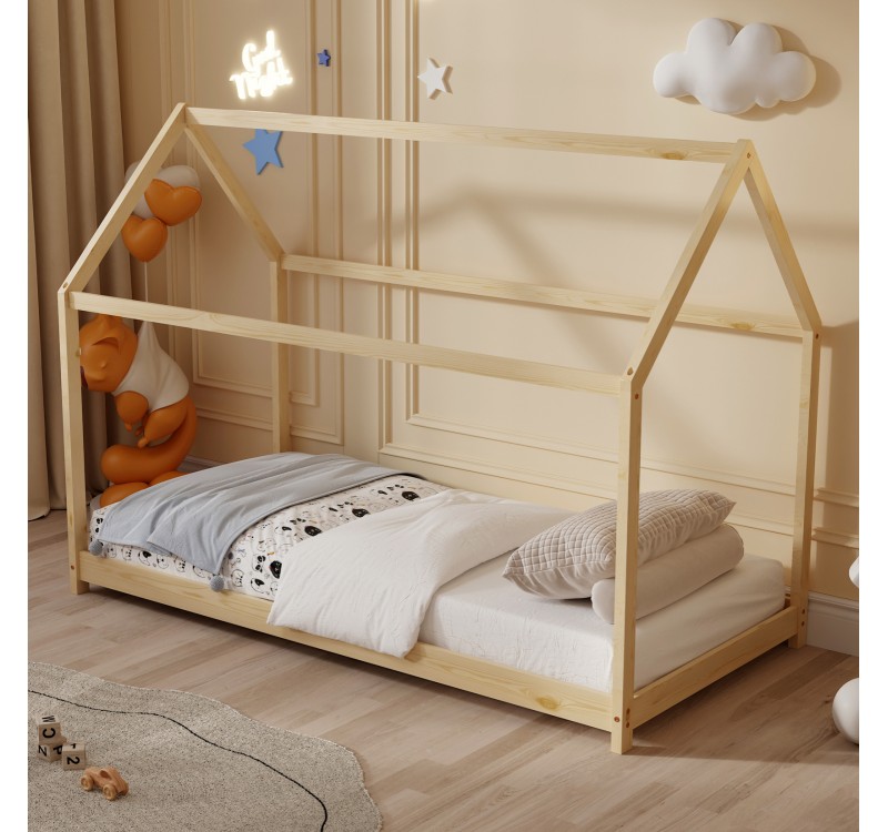 ΚΡΕΒΑΤΙ ΠΑΙΔΙΚΟ ΜΕ ΣΤΡΩΜΑ PEPE HM21302 ΞΥΛΟ ΠΕΥΚΟΥ ΣΕ ΦΥΣΙΚΟ--ΣΤΡΩΜΑ 90x190εκ