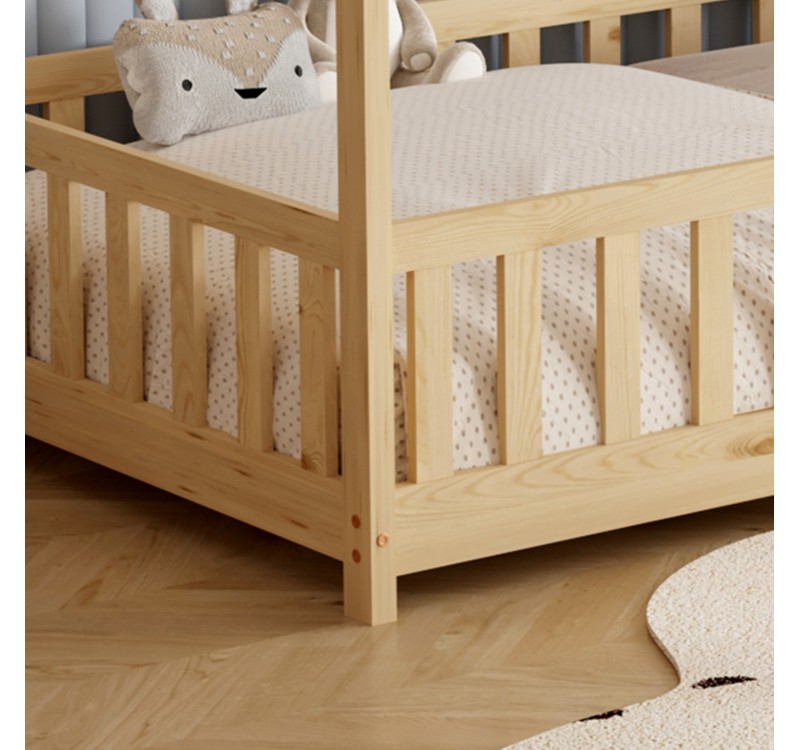 ΚΡΕΒΑΤΙ ΠΑΙΔΙΚΟ ΜΕ ΣΤΡΩΜΑ PHYLLIS HM21304 ΞΥΛΟ ΠΕΥΚΟΥ ΣΕ ΦΥΣΙΚΟ--ΣΤΡΩΜΑ 90x190εκ
