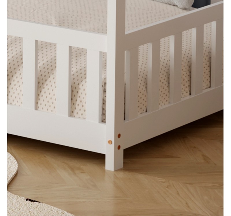 ΚΡΕΒΑΤΙ ΠΑΙΔΙΚΟ ΜΕ ΣΤΡΩΜΑ PHYLLIS HM21304.01 ΞΥΛΟ ΠΕΥΚΟΥ ΣΕ ΛΕΥΚΟ--ΣΤΡΩΜΑ 90x190εκ