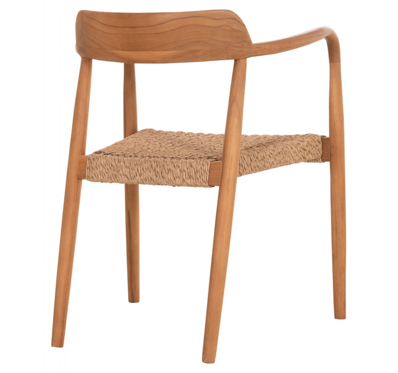 ΠΟΛΥΘΡΟΝΑ ΤΡΑΠΕΖΑΡΙΑΣ ROBBY HM18350 ΞΥΛΟ TEAK & ΣΧΟΙΝΙ VIRO ΦΥΣΙΚΟ 55x50x71Υεκ.