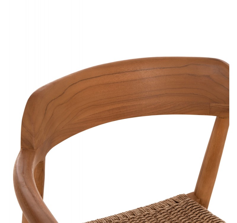 ΠΟΛΥΘΡΟΝΑ ΤΡΑΠΕΖΑΡΙΑΣ ROBBY HM18350 ΞΥΛΟ TEAK & ΣΧΟΙΝΙ VIRO ΦΥΣΙΚΟ 55x50x71Υεκ.