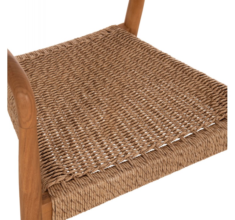 ΠΟΛΥΘΡΟΝΑ ΤΡΑΠΕΖΑΡΙΑΣ ROBBY HM18350 ΞΥΛΟ TEAK & ΣΧΟΙΝΙ VIRO ΦΥΣΙΚΟ 55x50x71Υεκ.