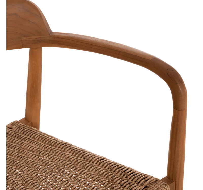 ΠΟΛΥΘΡΟΝΑ ΤΡΑΠΕΖΑΡΙΑΣ ROBBY HM18350 ΞΥΛΟ TEAK & ΣΧΟΙΝΙ VIRO ΦΥΣΙΚΟ 55x50x71Υεκ.