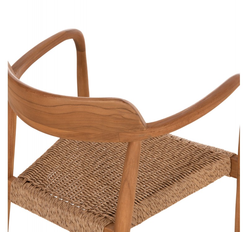ΠΟΛΥΘΡΟΝΑ ΤΡΑΠΕΖΑΡΙΑΣ ROBBY HM18350 ΞΥΛΟ TEAK & ΣΧΟΙΝΙ VIRO ΦΥΣΙΚΟ 55x50x71Υεκ.