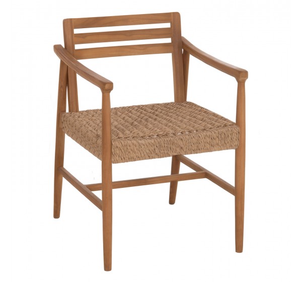 ΠΟΛΥΘΡΟΝΑ ΤΡΑΠΕΖΑΡΙΑΣ ROBIN HM18351 ΞΥΛΟ TEAK & ΣΧΟΙΝΙ VIRO ΦΥΣΙΚΟ 53,5x60x78Υεκ