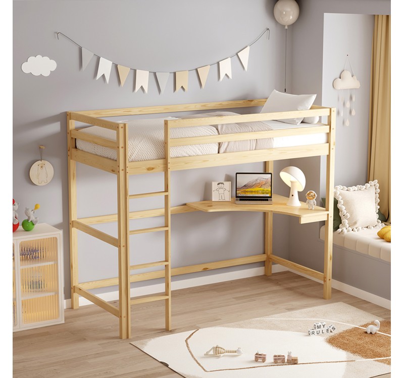 ΚΟΥΚΕΤΑ ΠΑΙΔΙΚΗ ΜΕ ΓΡΑΦΕΙΟ AKRON HM21311 ΞΥΛΟ ΠΕΥΚΟΥ ΦΥΣΙΚΟ--ME ΣΤΡΩΜΑ 90x190εκ