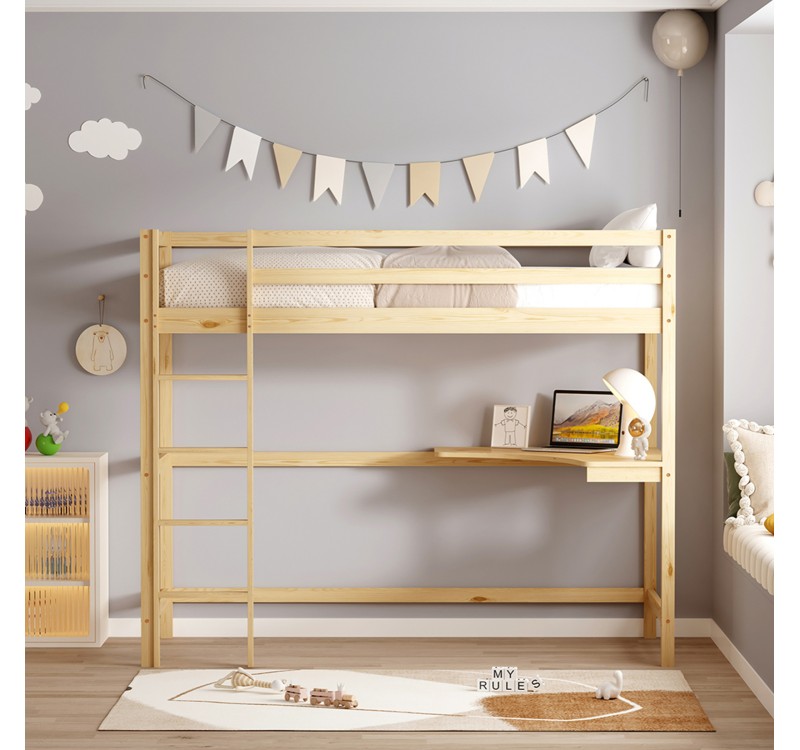 ΚΟΥΚΕΤΑ ΠΑΙΔΙΚΗ ΜΕ ΓΡΑΦΕΙΟ AKRON HM21311 ΞΥΛΟ ΠΕΥΚΟΥ ΦΥΣΙΚΟ--ME ΣΤΡΩΜΑ 90x190εκ