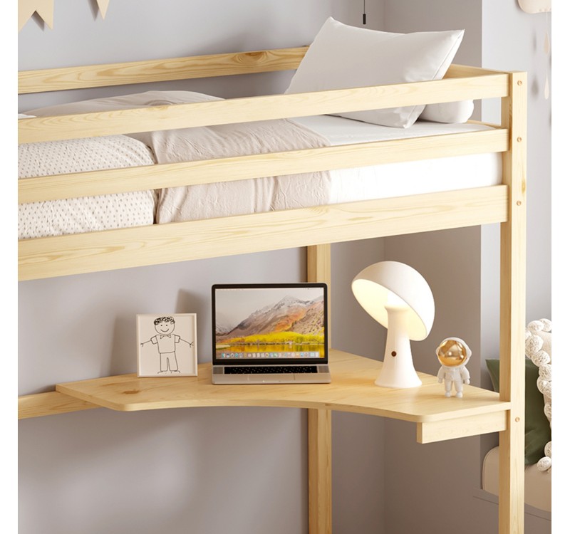 ΚΟΥΚΕΤΑ ΠΑΙΔΙΚΗ ΜΕ ΓΡΑΦΕΙΟ AKRON HM21311 ΞΥΛΟ ΠΕΥΚΟΥ ΦΥΣΙΚΟ--ME ΣΤΡΩΜΑ 90x190εκ