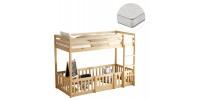 ΚΟΥΚΕΤΑ ΠΑΙΔΙΚΗ ΜΕ ΠΑΡΚΑΚΙ PLAYKID HM21312 ΞΥΛΟ ΠΕΥΚΟΥ ΦΥΣΙΚΟ--ME ΣΤΡΩΜΑ 90x190εκ