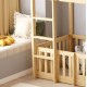 ΚΟΥΚΕΤΑ ΠΑΙΔΙΚΗ ΜΕ ΠΑΡΚΑΚΙ PLAYKID HM21312 ΞΥΛΟ ΠΕΥΚΟΥ ΦΥΣΙΚΟ--ME ΣΤΡΩΜΑ 90x190εκ