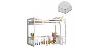 ΚΟΥΚΕΤΑ ΠΑΙΔΙΚΗ ΜΕ ΠΑΡΚΑΚΙ PLAYKID HM21312.01 ΞΥΛΟ ΠΕΥΚΟΥ ΛΕΥΚΟ--ME ΣΤΡΩΜΑ 90x190εκ
