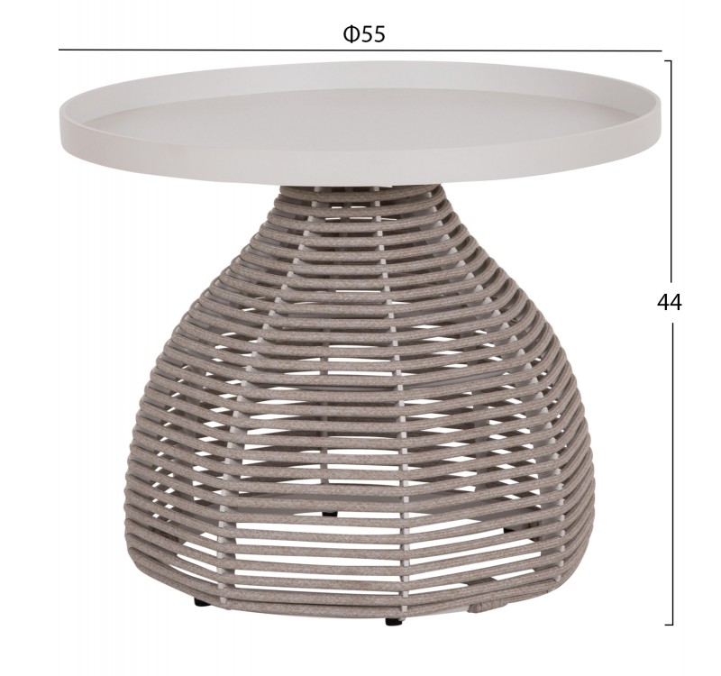 ΣΕΤ ΣΑΛΟΝΙ 5ΤΜΧ DRISCOLL ΗM6473.02 IVORY ΑΛΟΥΜΙΝΙΟ--ΜΠΕΖ ΣΧΟΙΝΙ & OLEFIN ΥΦΑΣΜΑ