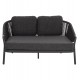 DAYBED ΣΕΙΡΑ XANTION ΗM6474.01 ΣΚΟΥΡΟ ΓΚΡΙ ΑΛΟΥΜΙΝΙΟ-ΣΧΟΙΝΙ-OLEFIN 157x147x88Υεκ
