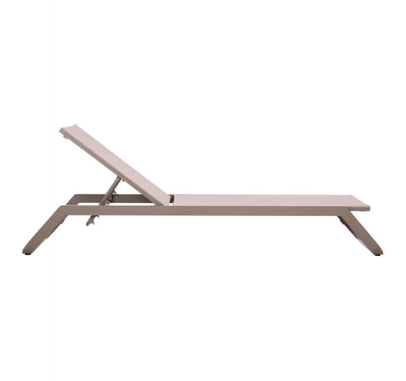 ΞΑΠΛΩΣΤΡΑ ΑΛΟΥΜΙΝΙΟΥ MARIMAR HM6562.03 ΣΚΕΛΕΤΟΣ TAUPE & TEXTILENE ΜΠΕΖ 220x67.5x31.5Υεκ