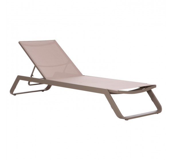ΞΑΠΛΩΣΤΡΑ ΑΛΟΥΜΙΝΙΟΥ MARIMAR HM6562.03 ΣΚΕΛΕΤΟΣ TAUPE & TEXTILENE ΜΠΕΖ 220x67.5x31.5Υεκ