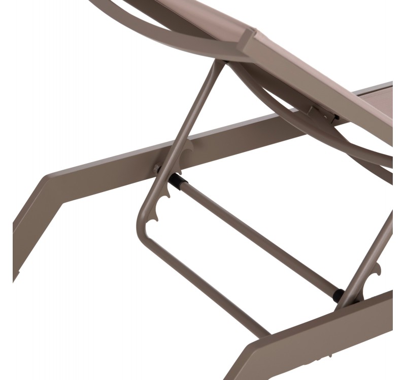 ΞΑΠΛΩΣΤΡΑ ΑΛΟΥΜΙΝΙΟΥ MARIMAR HM6562.03 ΣΚΕΛΕΤΟΣ TAUPE & TEXTILENE ΜΠΕΖ 220x67.5x31.5Υεκ