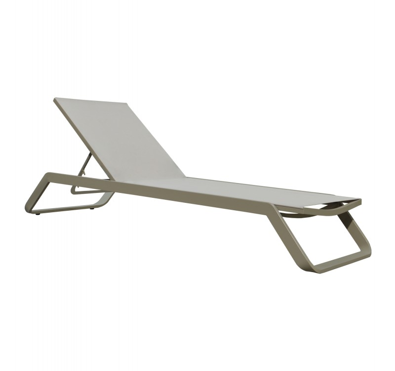 ΞΑΠΛΩΣΤΡΑ ΑΛΟΥΜΙΝΙΟΥ MARIMAR HM6562.03 ΣΚΕΛΕΤΟΣ TAUPE & TEXTILENE ΜΠΕΖ 220x67.5x31.5Υεκ