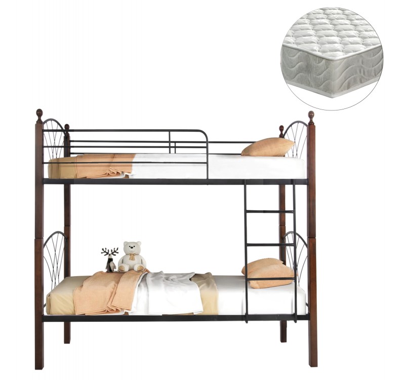 ΚΟΥΚΕΤΑ ΜΕ ΣΤΡΩΜΑΤΑ STOREY HM21334 ΜΕΤΑΛΛΟ & ΞΥΛΟ RUBBERWOOD--ΓΙΑ ΣΤΡΩΜΑΤΑ 90x190εκ.