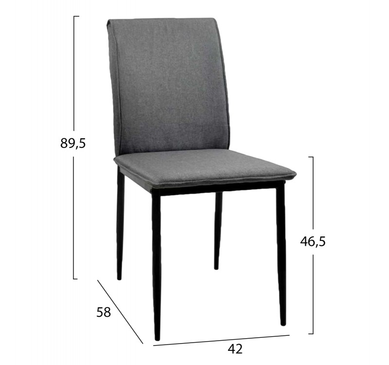 ΚΑΡΕΚΛΑ ΤΡΑΠΕΖΑΡΙΑΣ PERKY HM18347.01 ΓΚΡΙ ΥΦΑΣΜΑ-ΜΕΤΑΛ. ΠΟΔΙΑ ΜΑΥΡΑ 44x60x87Υεκ