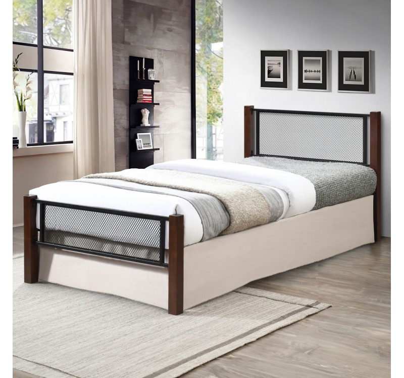 ΚΡΕΒΑΤΙ ΜΟΝΟ & ΣΤΡΩΜΑ RAYVEN HM21335 ΜΕΤΑΛΛΟ & ΞΥΛΟ ΣΕ DIRTY OAK--ΣΤΡΩΜΑ 90x190εκ