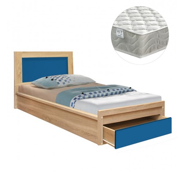 ΚΡΕΒΑΤΙ ΠΑΙΔΙΚΟ ΜΕ ΣΥΡΤΑΡΙ PLAYROOM HM21326 ΜΕΛΑΜΙΝΗ ΣΕ SONAMA/ΣΙΕΛ--ΜΕ ΣΤΡΩΜΑ 90x190εκ