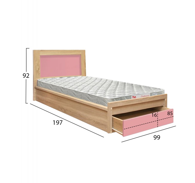 ΚΡΕΒΑΤΙ ΠΑΙΔΙΚΟ ΜΕ ΣΥΡΤΑΡΙ PLAYROOM HM21326.01 ΜΕΛΑΜΙΝΗ SONAMA/ΡΟΖ--ΜΕ ΣΤΡΩΜΑ 90x190εκ