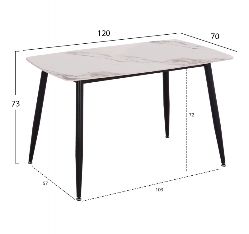 ΣΕΤ ΤΡΑΠΕΖΑΡΙΑΣ 5ΤΜΧ RAVEN HM21266.02 ΚΕΡΑΜΙΚΟ TOP CALACATTA--ΚΡΕΜ PU