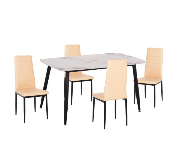 ΣΕΤ ΤΡΑΠΕΖΑΡΙΑΣ 5ΤΜΧ RAVEN HM21266.02 ΚΕΡΑΜΙΚΟ TOP CALACATTA--ΚΡΕΜ PU