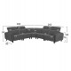 ΓΩΝΙΑΚΟΣ ΚΑΝΑΠΕΣ ΜΕ RECLINE ORACLE HM3290.01 ΓΚΡΙ ΥΦΑΣΜΑ 260x260x90(κάθισμα)x94Υεκ.