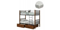 ΚΟΥΚΕΤΑ ΜΕ 2 ΣΥΡΤΑΡΙΑ & 2 ΣΤΡΩΜΑΤΑ 90X190εκ RAYVEN HM21336 ΞΥΛΟ ΚΑΙ ΜΕΤΑΛΛΟ