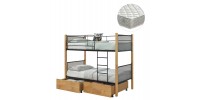ΚΟΥΚΕΤΑ ΜΕ 2 ΣΥΡΤΑΡΙΑ & 2 ΣΤΡΩΜΑΤΑ 90X190εκ RAYVEN HM21336.02 ΞΥΛΟ ΚΑΙ ΜΕΤΑΛΛΟ