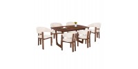 ΣΕΤ ΤΡΑΠΕΖΑΡΙΑΣ 7ΤΜΧ ZARRA HM21338.01 ΤΡΑΠΕΖΙ ΑΠΟ MDF--ΚΑΡΕΚΛΕΣ ΜΕ ΜΠΟΥΚΛΕ ΥΦΑΣΜΑ