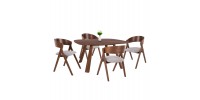 ΣΕΤ ΤΡΑΠΕΖΑΡΙΑΣ 5ΤΜΧ NEKKER HM21340.01 ΤΡΑΠΕΖΙ ΑΠΟ MDF--ΚΑΡΕΚΛΕΣ ΑΠΟ RUBBERWOOD