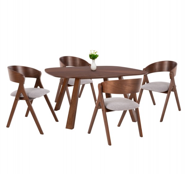 ΣΕΤ ΤΡΑΠΕΖΑΡΙΑΣ 5ΤΜΧ NEKKER HM21340.01 ΤΡΑΠΕΖΙ ΑΠΟ MDF--ΚΑΡΕΚΛΕΣ ΑΠΟ RUBBERWOOD