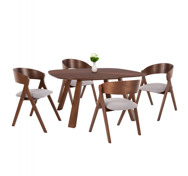 ΣΕΤ ΤΡΑΠΕΖΑΡΙΑΣ 5ΤΜΧ NEKKER HM21340.01 ΤΡΑΠΕΖΙ ΑΠΟ MDF--ΚΑΡΕΚΛΕΣ ΑΠΟ RUBBERWOOD