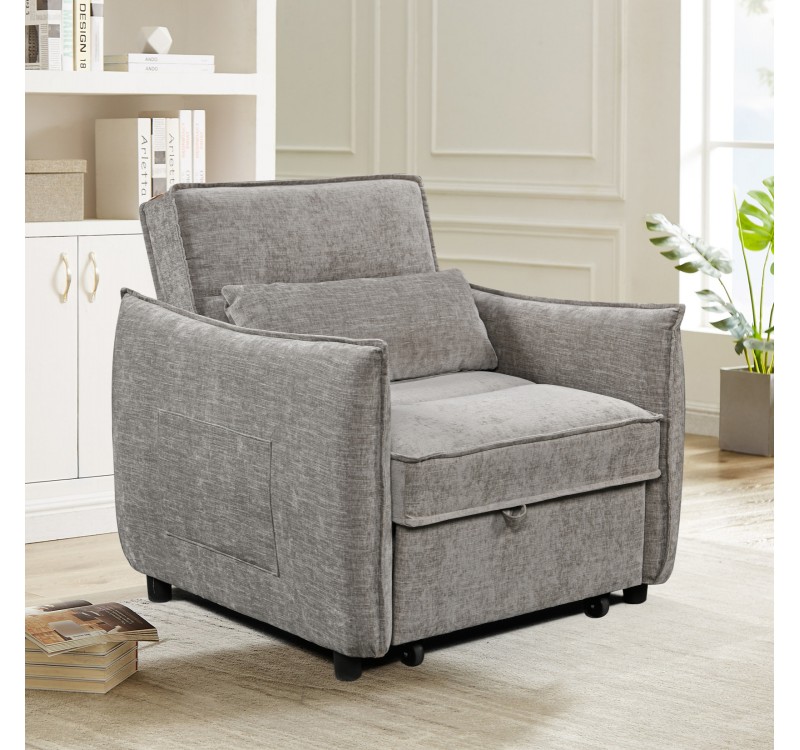 ΠΟΛΥΘΡΟΝΑ-ΚΡΕΒΑΤΙ ORYN HM3307.03 ΜΠΕΖ ΥΦΑΣΜΑ 89x85x84Υεκ.