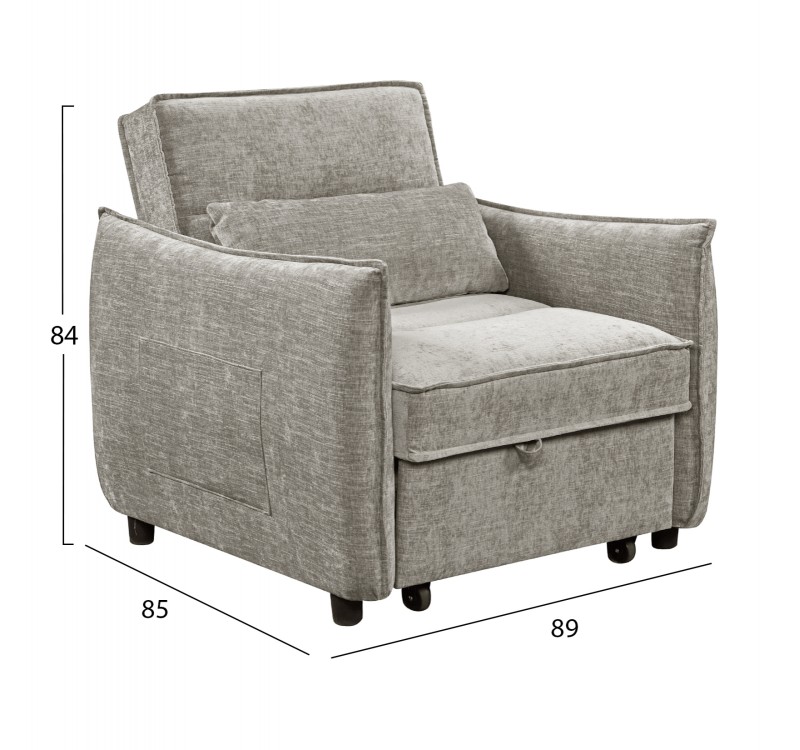 ΠΟΛΥΘΡΟΝΑ-ΚΡΕΒΑΤΙ ORYN HM3307.03 ΜΠΕΖ ΥΦΑΣΜΑ 89x85x84Υεκ.