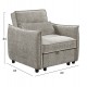ΠΟΛΥΘΡΟΝΑ-ΚΡΕΒΑΤΙ ORYN HM3307.03 ΜΠΕΖ ΥΦΑΣΜΑ 89x85x84Υεκ.