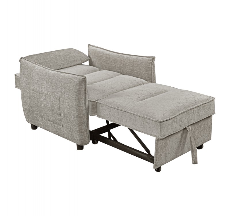 ΠΟΛΥΘΡΟΝΑ-ΚΡΕΒΑΤΙ ORYN HM3307.03 ΜΠΕΖ ΥΦΑΣΜΑ 89x85x84Υεκ.