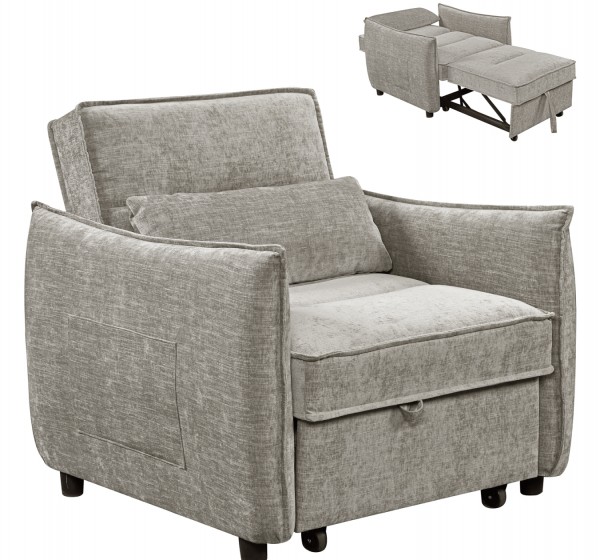 ΠΟΛΥΘΡΟΝΑ-ΚΡΕΒΑΤΙ ORYN HM3307.03 ΜΠΕΖ ΥΦΑΣΜΑ 89x85x84Υεκ.