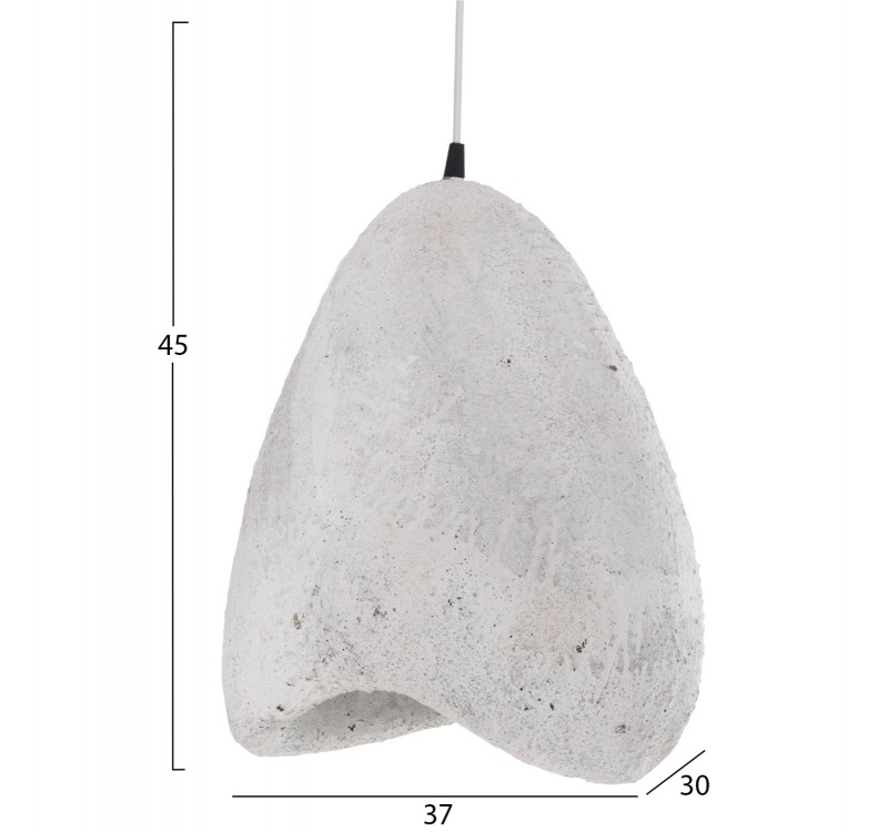 ΦΩΤΙΣΤΙΚΟ ΟΡΟΦΗΣ ΜΕ ΟΨΗ ΠΕΤΡΑΣ STONER (S) HM4417.02 ΛΕΥΚΟ 37x30x45Υεκ.