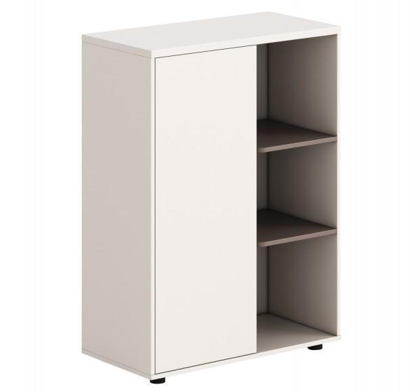 ΝΤΟΥΛΑΠΙ/ΒΙΒΛΙΟΘΗΚΗ NEWLINE HM18283 ΜΕΛΑΜΙΝΗ ΛΕΥΚΗ & ΑΝΟΙΧΤΟ ΚΑΦΕ 80x40x110Υεκ.