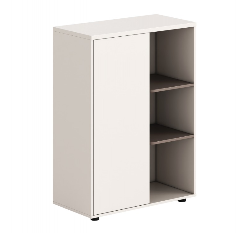 ΝΤΟΥΛΑΠΙ/ΒΙΒΛΙΟΘΗΚΗ NEWLINE HM18283 ΜΕΛΑΜΙΝΗ ΛΕΥΚΗ & ΑΝΟΙΧΤΟ ΚΑΦΕ 80x40x110Υεκ.