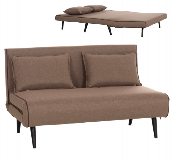 ΚΑΝΑΠΕΣ ΚΡΕΒΑΤΙ 2 ΑΤΟΜΩΝ ASMA HM3077.07 ΣΚΟΥΡΟ ΜΠΕΖ ΥΦΑΣΜΑ 143x78x84Yεκ.