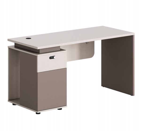 ΓΡΑΦΕΙΟ ΜΕ ΑΡΙΣΤΕΡΟ ΝΤΟΥΛΑΠΙ NEWLINE HM18274L ΜΕΛΑΜΙΝΗ ΕΚΡΟΥ-ΑΝΟΙΧΤΟ ΚΑΦΕ 120x60x75Υ