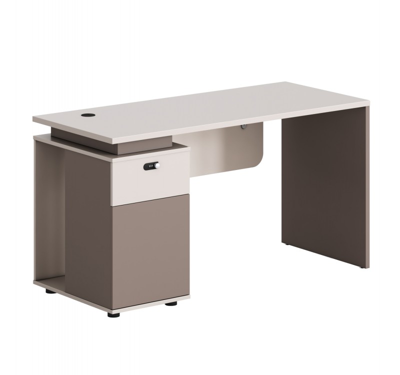 ΓΡΑΦΕΙΟ ΜΕ ΑΡΙΣΤΕΡΟ ΝΤΟΥΛΑΠΙ NEWLINE HM18274L ΜΕΛΑΜΙΝΗ ΕΚΡΟΥ-ΑΝΟΙΧΤΟ ΚΑΦΕ 120x60x75Υ