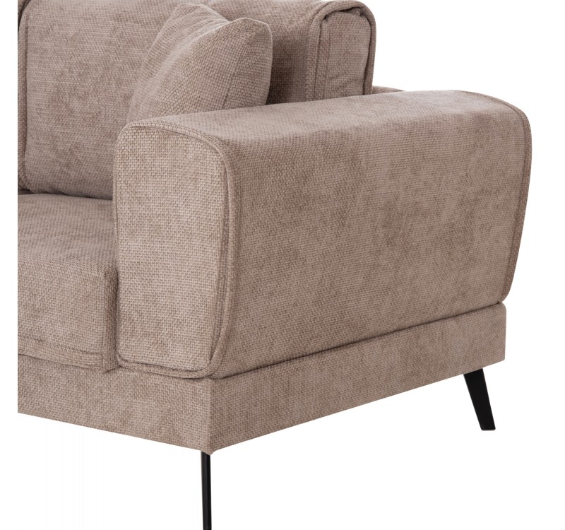 ΚΑΝΑΠΕΣ ΚΡΕΒΑΤΙ ΑΡΙΣΤΕΡΗ ΓΩΝΙΑ ZENORA HM3337.03L ΜΠΕΖ ΥΦΑΣΜΑ 303x214x80Υεκ