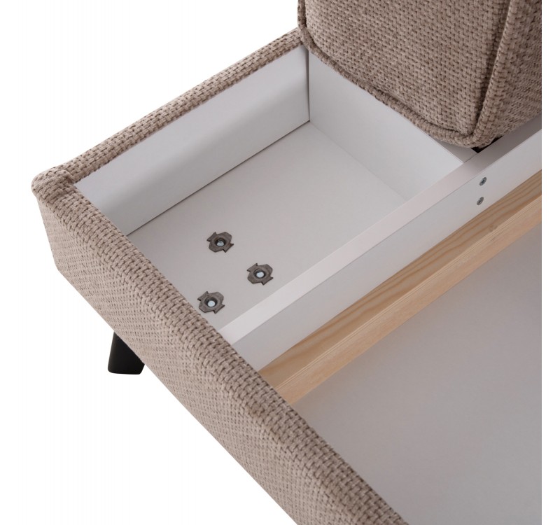 ΚΑΝΑΠΕΣ ΚΡΕΒΑΤΙ ΑΡΙΣΤΕΡΗ ΓΩΝΙΑ ZENORA HM3337.03L ΜΠΕΖ ΥΦΑΣΜΑ 303x214x80Υεκ