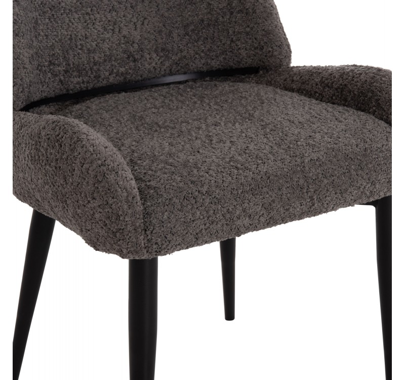 ΚΑΡΕΚΛΑ SARKY HM8585.11 ΥΦΑΣΜΑ ΜΠΟΥΚΛΕ ΓΚΡΙ ΜΕ ΜΕΤΑΛΛΙΚΑ ΠΟΔΙΑ 56x64x88Yεκ.