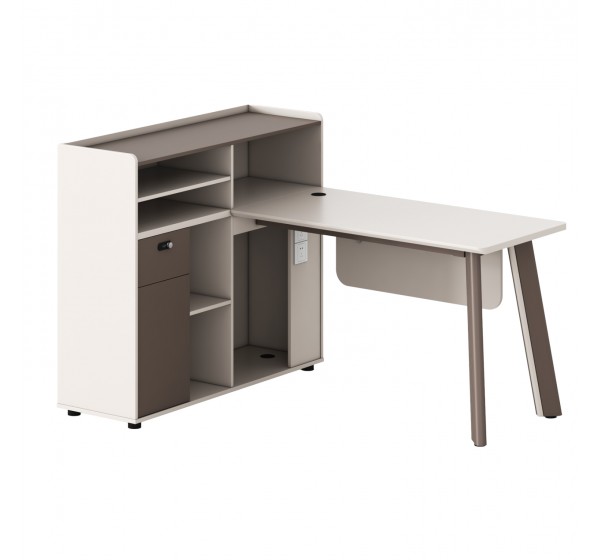 ΓΡΑΦΕΙΟ ΑΡΙΣΤΕΡΗ ΓΩΝΙΑ NEWLINE HM18275L ΜΕΛΑΜΙΝΗ ΕΚΡΟΥ-ΠΟΔΙΑ ΑΛΟΥΜΙΝΙΟΥ 160x120x105Υεκ